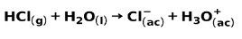 Ionizacion del ácido clorhidrico fuerte