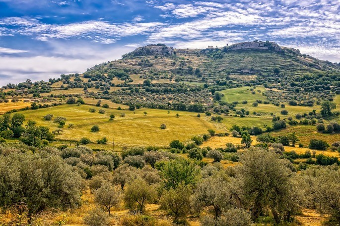 paisaje de Sicilia clima mediterraneo templado con invierno lluvioso