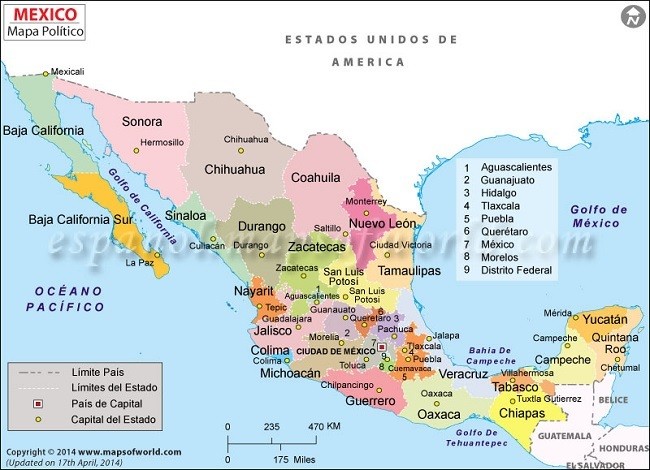 Mapa político de México